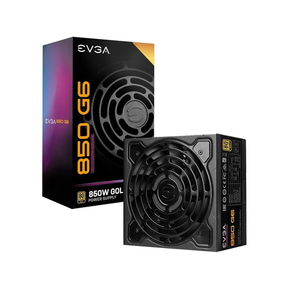 EVGA SuperNOVA 850 G6, 80 Plus Gold 850W, Fully Modular, Eco Mode with FDB Fan, 100% Japanese Capacitors,10 Year Warranty, Includes Power ON Self Tester, Compact 140mm Size, 220-G6-0850-X1