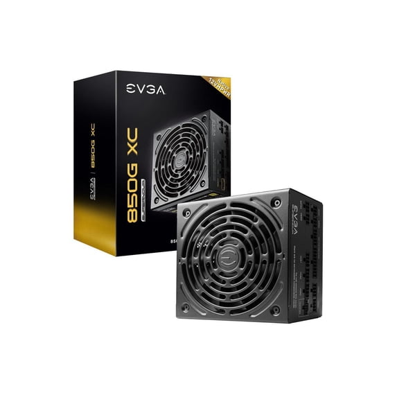 EVGA SuperNOVA 850G XC ATX3.0 & PCIE 5, 80 Plus Gold Certified 850W, 12VHPWR, Fully Modular, ECO MODE with FDB Fan, 100% Japanese Capacitors, Compact 150mm Size, Power Supply 520-5G-0850-K1