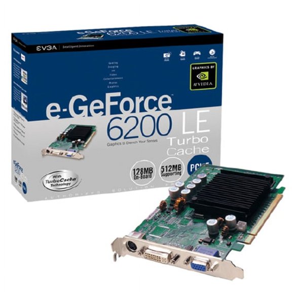 EVGA e-GeForce 6200 LE TurboCache Graphics Card