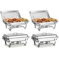 thumbnail image 1 of EVGTTI 4 Pack Chafing Dish for Buffet, 8QT Roll Edge Designed Chafing Dish Buffet Set, Stainless Steel Food Warmer with 1/3 Size Pan for Parties, Church Events, 1 of 6