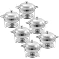 thumbnail image 1 of EVGTTI 6 Pack 6QT Round Chafing Dish Buffet Set, High Grade Stainless Steel Chafers for Buffet with Lid, Buffet Warmers Sets for Parties, Events, Wedding, Camping, 1 of 7