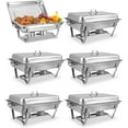 thumbnail image 1 of EVGTTI 6 Pack 8 QT Chafing Dish High Grade Stainless Steel Chafer Complete Set, Silver Food Wamer with Half Size Food Pan, Metal Handle for at least 8 People, 1 of 7
