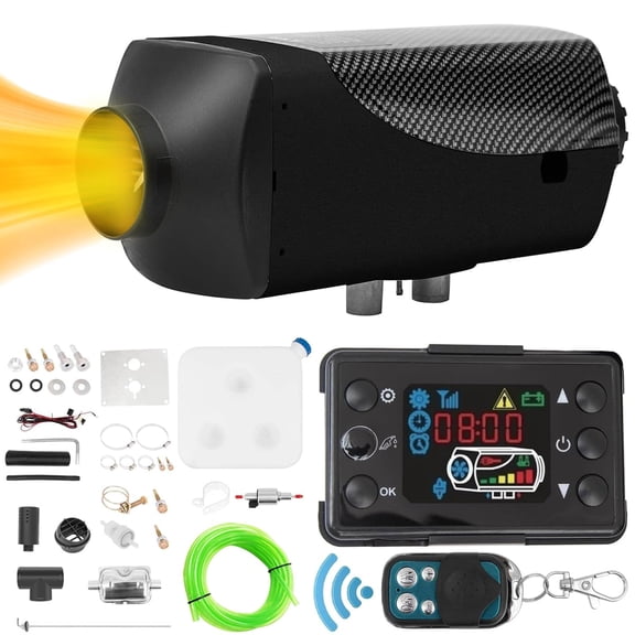 EVGTTI Diesel Parking Heater Kit, 12V 5KW-8KW Diesel Air Heater With Remote Muffler And LCD Display For RV Trucks, Boats, Buses, Car Trailers, RV Fast Heating