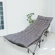 EVGTTI Portable Camping Cot, Extra Wide with Thick Mattress,Folding Bed Cot with Side Pocket,Folding Cot for Outdoor Camping/Office, Home Nap Grey