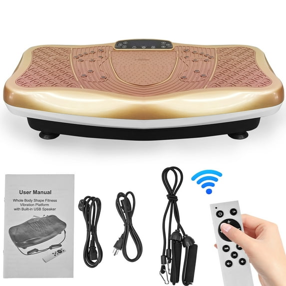EVGTTI Vibration Plate Exercise Machine, Vibrating Lymphatic Drainage Shaking Full Body Shaker Workout Vibrate Stand , Shake Board Sport Gym for Weight Loss Fat Burner for Adult