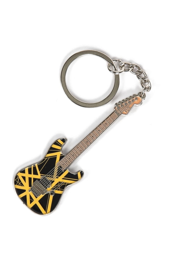 - Eddie Van Halen - Black & Yellow Bumblebee Guitar Keychain
