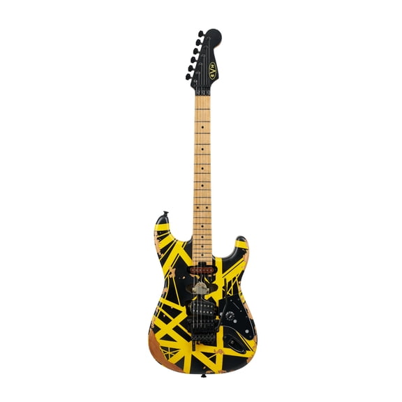 EVH Limited Edition Striped Series 6-String Electric Guitar Frankenstein Frankie with Maple Fingerboard (Black with Yellow Stripes)