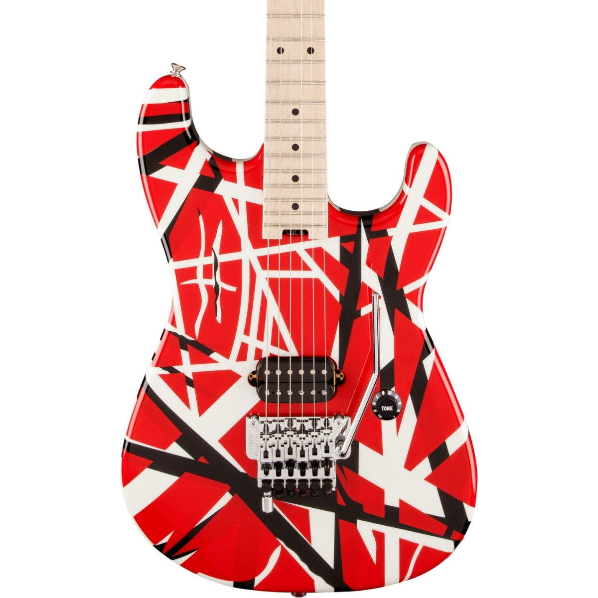 EVH Striped Series Electric Guitar (Red with Black Stripes)