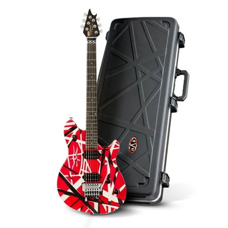 EVH Wolfgang Special Striped Electric Guitar (Red, Black, and White) with EVH Hardshell Case