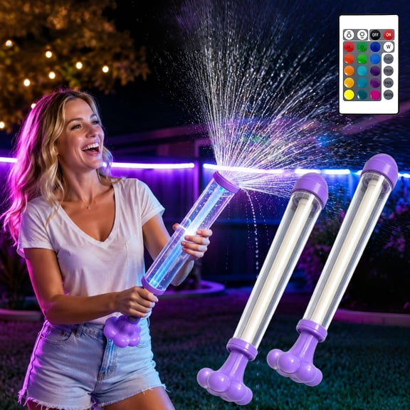 EVHRZN 13.8" Glowing Rainbow LED Water Blaster | Summer Fun that Pops Like Magic, Glow in The Dark Water Gun with LED Rainbow Spray - Pool Parties & Outdoor Backyard Water Blaster for Adults