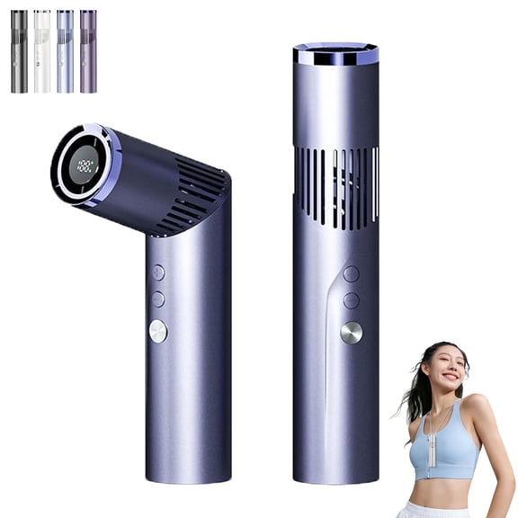EVHRZN 2-in-1 Rotating Mini Fan & Flashlight, Portable Handheld Fan Rechargeable, Foldable Personal Cooling Fans with LED Display, 90° Rotating Personal Fans, For Office Outdoor