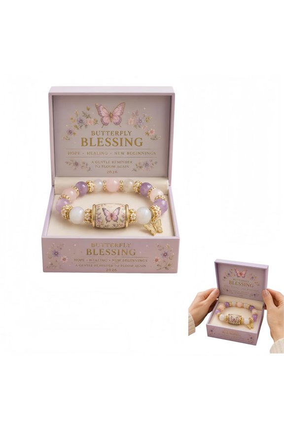2026 Limited Edition Blessing Birds Bracelet with Premium Gift Box,Bracelet with Pink Multicolor Beads Elastic Stretch Design, Bee Hummingbird Blessing Bracelets