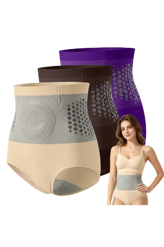 3 PCS Fat Burning Shorts Women 4-in-1 High Waist Micro-Particle Thermogenic Sculpting Shorts Tummy Control Shaping Underwear