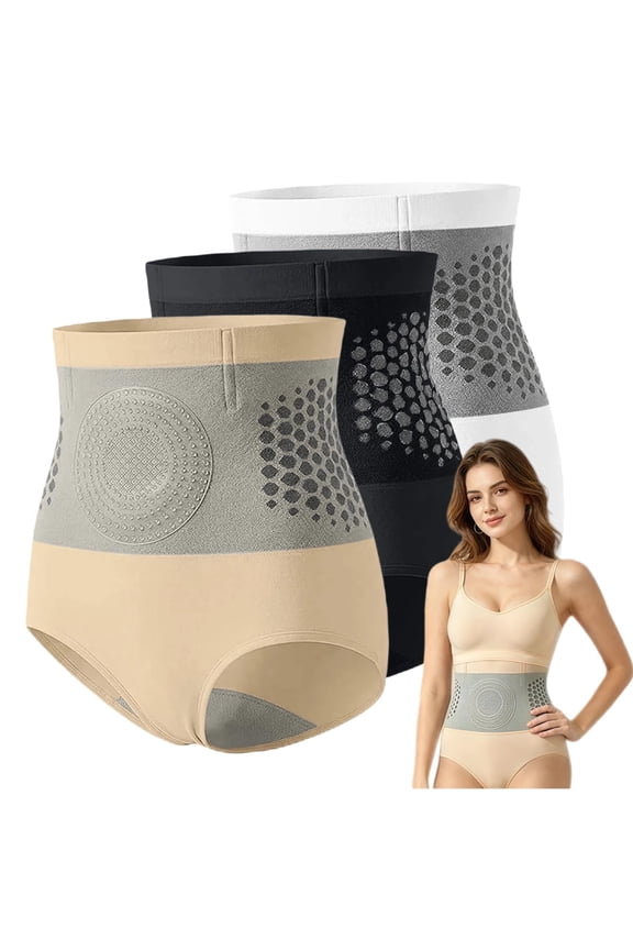 3 PCS Fat Burning Shorts Women 4-in-1 High Waist Micro-Particle Thermogenic Sculpting Shorts Tummy Control Shaping Underwear