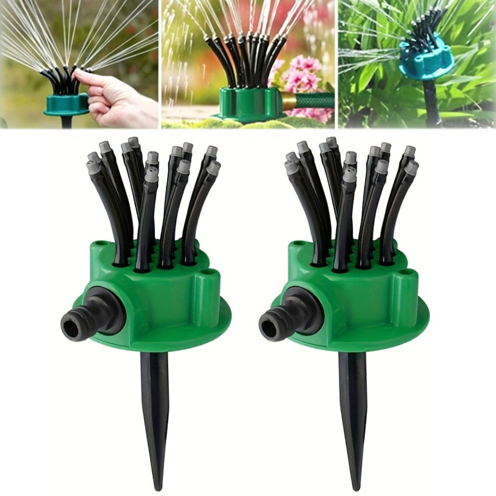 EVHRZN 360° Coverage Precision Garden Irrigation Sprinkler, Multi Directional Lawn Sprinkler, Automatic Rotating Multi-Head Sprinkler, Outdoor Sprayer System for Yard, Grass, Garden