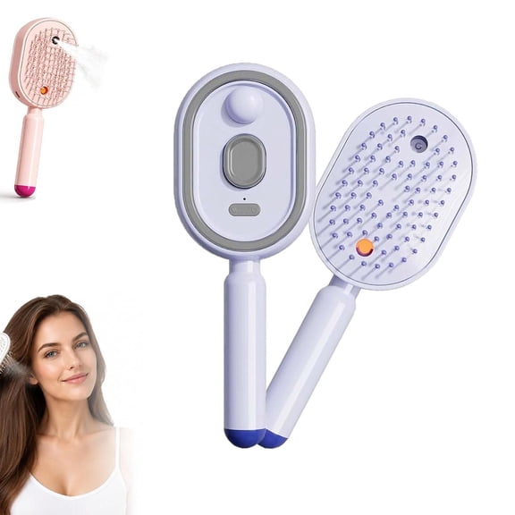 EVHRZN 5 in 1 Cushion Brush, Electric Spray Air Cushion Massage Comb, Electric Spray Hair Cushion Comb, Mist and Brush, Anti-Frizz Hydrating Hair Brushs for Dry Frizzy (Pink)