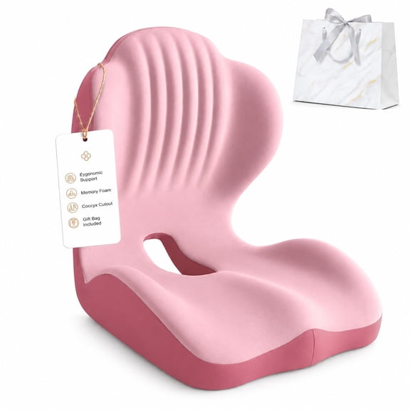 EVHRZN Ergonomic Memory Foam Seat Cushion, Anti-Slip L-Shaped Chair Back Support