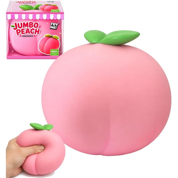 EVHRZN Giant Peach Squishy 6 Inch, Jumbo Slow Rising Peach Squeeze Ball, Soft Realistic Fruit Shape Squishy for Desk, Party Favors