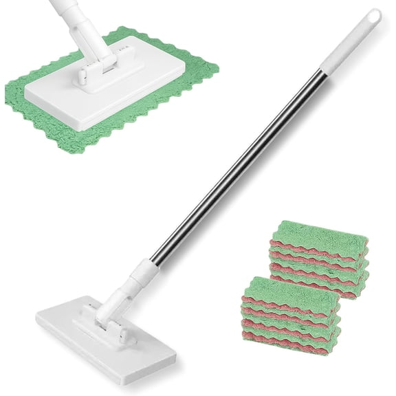 EVHRZN Hands Free Multi Purpose Flat Mop, One Click Hands Free Flat Mop Using Any Cloth, Dry & Wet Use, Lazy Cleaning Mops for Multi-Surface & Gaps, Reusable with Locking Head