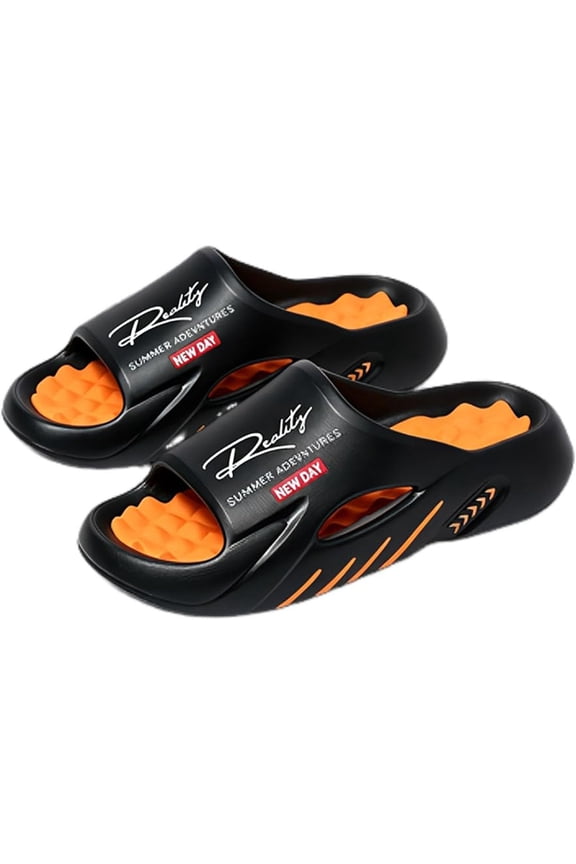 Mens Slip on Shoes, Non-slip Thick Sole Cloud Slides, Summer Comfortable Beach Walking Cushioned Sandals Slippers Unisex