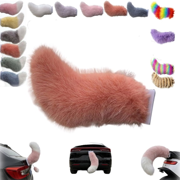 EVHRZN Remote Control Electric Car Tail, Cute Fuzzy Wagging Moving Tail for Car Exterior Decoration, Handmade Rechargeable Auto Trunk Charm for Cosplay Accessory