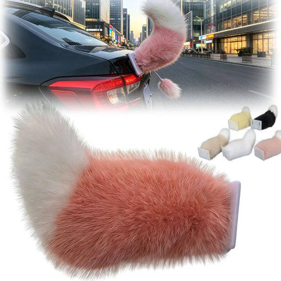 EVHRZN Remote Control Electric Car Tail, Cute Fuzzy Wagging Moving Tail for Car Exterior Decoration, Handmade Rechargeable Auto Trunk Charm, Universal Fit Vehicle Exterior Accessory
