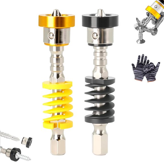 EVHRZN Spring-Loaded Bit Holder, Anti-Drop Screwdriver Bit, Universal Screw Retaining Tool, Quickly Release Spring Mechanism, Easy to Use, for Electric Drills Power Tool (6PCS)