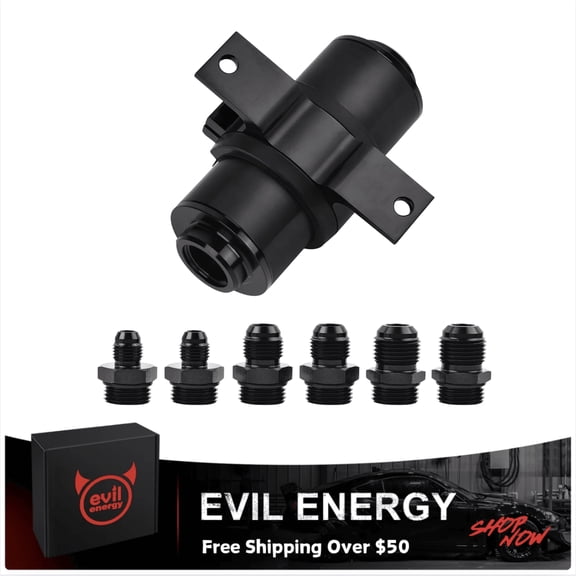 EVIL ENERGY 10 Micron Universal Inline Fuel Filter Kit with 6AN 8AN 10AN Adapters and Bracket For Filtering Gasoline, Diesel