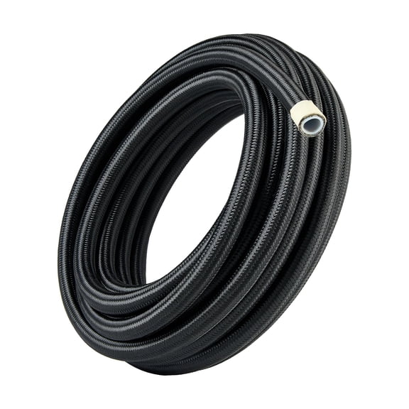 EVIL ENERGY 6AN PTFE Fuel Line 10FT Black Nylon Braided Hose for E85 Gasoline Diesel LS Engine Fuel Injection Turbo Carburetor Supply Return Line