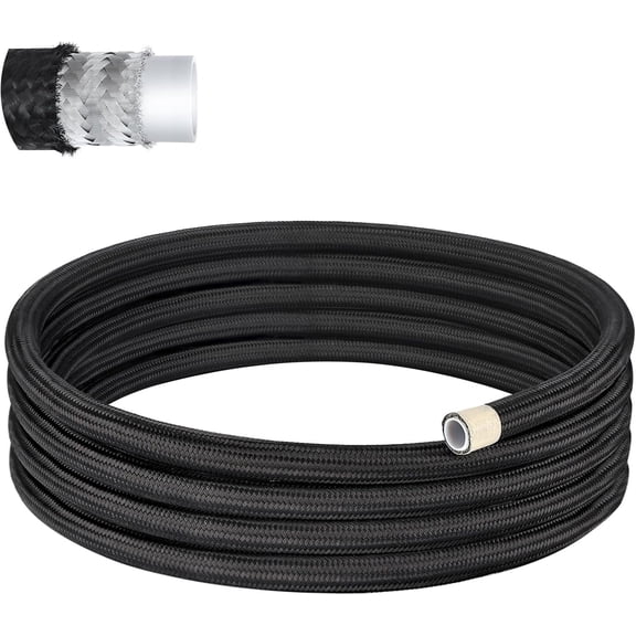 EVIL ENERGY 10AN 10FT Black PTFE Fuel Hose Nylon Braided E85 Gas Line