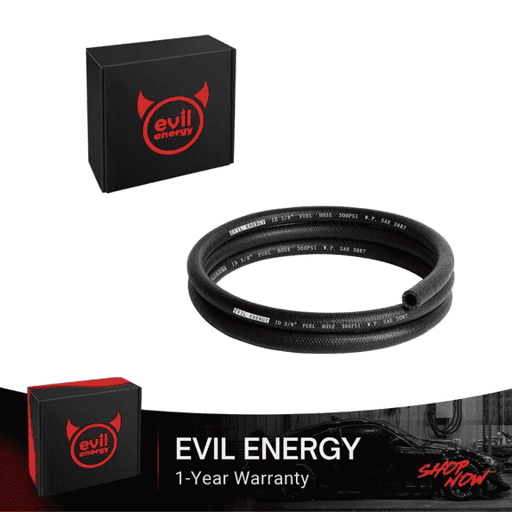 EVIL ENERGY 3/8 " 5FT Fuel Hose Push Lock Line NBR Rubber SAE 30R7 for Gasoline Diesel Biodiesel Oil