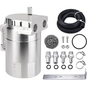 EVIL ENERGY 300ml Baffled Oil Catch Can Universal Aluminum Oil Separator   Anti-Carbon Breather Kit for Turbo/Supercharged/NA Engines