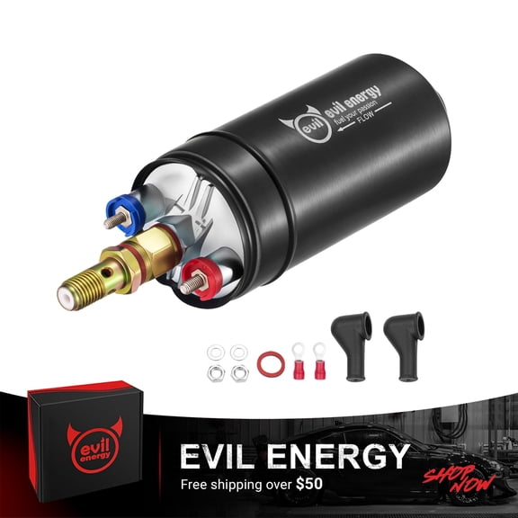 EVIL ENERGY 405 LPH High Flow High Pressure External Electric Fuel Pump for EFI – 12V-13.5V, 170 PSI Max, Racing-Grade for Modified Cars