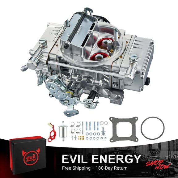EVIL ENERGY 650 CFM 4-Barrel Street Carburetor, Electric Choke, Mechanical Secondary, Pre-Calibrated for V8 305-400ci, Compatible with GM Ford Chrysler, Square-Bore Bolt-On