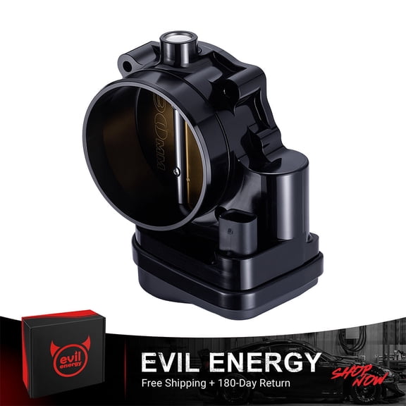 EVIL ENERGY 90mm Black Aluminum Electronic Throttle Body with TPS Sensor 4-Bolt for 2013+ Dodge Challenger SRT HEMI V8