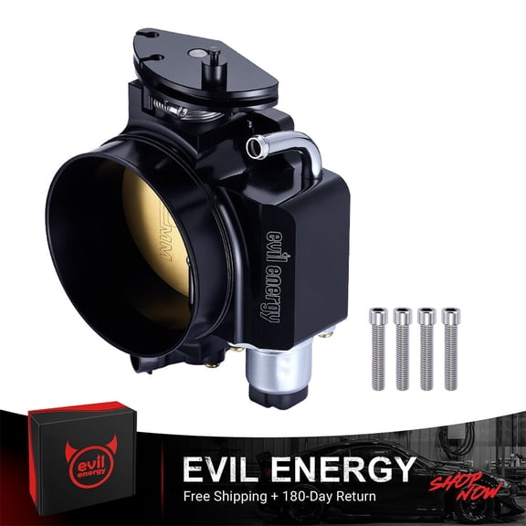 EVIL ENERGY 92mm Black Aluminum Mechanical Throttle Body for LSX LS1 LS2 LS3 LS6 LS7 for GM Gen III with IAC 4 Bolt
