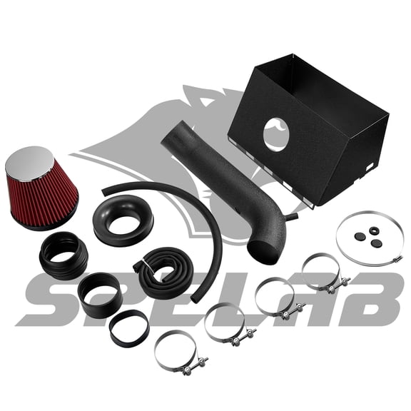 EVIL ENERGY Air Intake Kit with Washable Filter Compatible with 2002-2008 Dodge Ram 1500 2500 4.7L 5.7L V8 (Black Pipe / Red Filter)