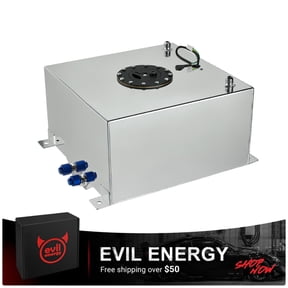 EVIL ENERGY Aluminum Fuel Cell Gas Tank with Fuel Level Sender, 10 Gallon Racing Fuel Cell, Anti-Slosh Foam, 10AN Fittings, for Street Drift Race Off-Road Custom Builds