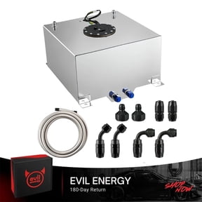 EVIL ENERGY Aluminum Fuel Cell Gas Tank with Fuel Level Sender, 19 Gallon Racing Fuel Cell, Anti-Slosh Foam, 10AN Fittings, for Street Drift Race Off-Road Custom Builds