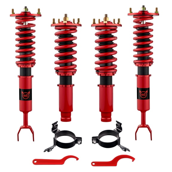 EVIL ENERGY Coilovers for Honda Prelude 1992-2001, 2-4 Inch Height Adjustable Lowering Kit, Twin-Tube Performance Suspension Kit with Red Spring, Enhanced Handling & Stability