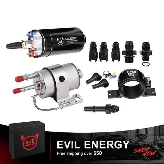 EVIL ENERGY Universal LS Swap Fuel Kit, 58psi Regulator, 300LPH Pump Compatible with E85/Gas/Diesel for 1999-2014 Chevy LS 4.8L 5.3L 6.0L Engine Swap