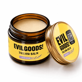 EVIL GOODS! Grass Fed Beef Tallow Balm with Manuka Honey, Lavender 2 oz