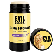 EVIL GOODS Tallow Deodorant, Aluminum Free Natural Deodorant, Lavender 2.6 oz