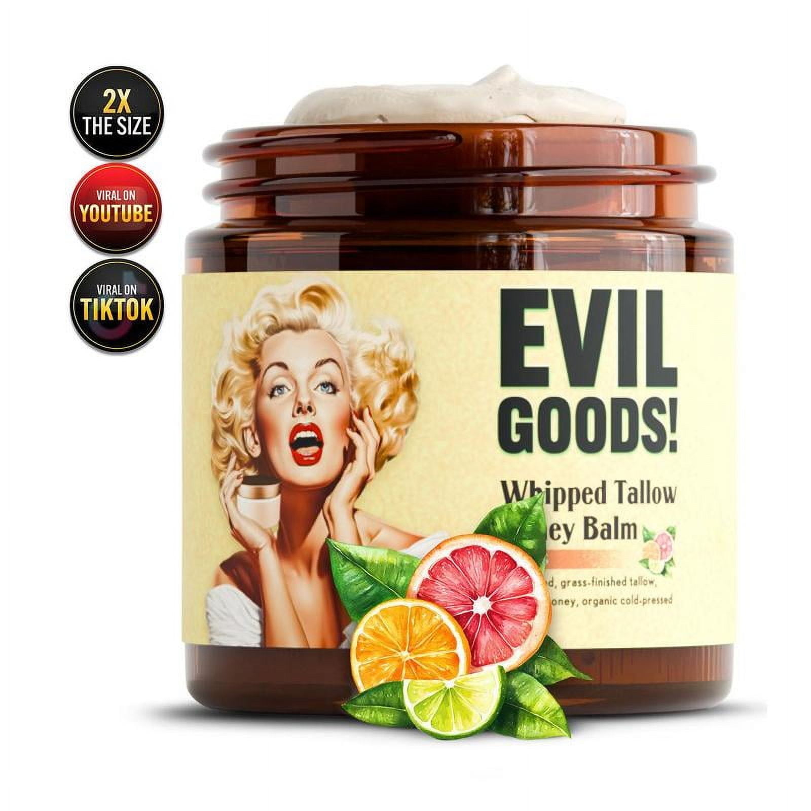 EVIL GOODS! Whipped Beef Tallow & Manuka Honey Organic Nourishing Face Cream, Moisturizer, Body