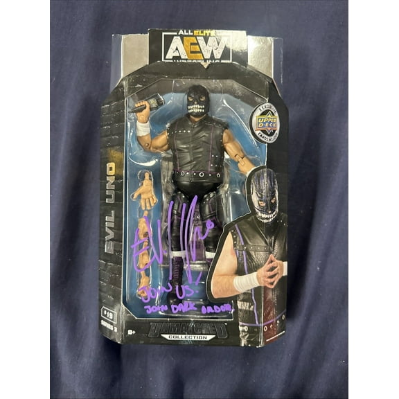 EVIL UNO AEW Dark Order signature UNMATCHED SERIES 3 #19 ACTION FIGURE Inscribed