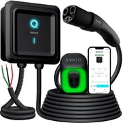 EVIQO Level 2 EV Charger NACS for Tesla   Hardwired, 240V, 25ft Cable EVSE   Smart WiFi App, UL Certified, 48 Amp EV Charger Level 2 for Home Indoor/Outdoor - Wall Electric Vehicle Charging Stations
