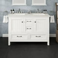 thumbnail image 1 of EVIVA Britney 48 Inch Double Sink Transitional White Bathroom Vanity with White Carrara Quartz Countertop, 1 of 7