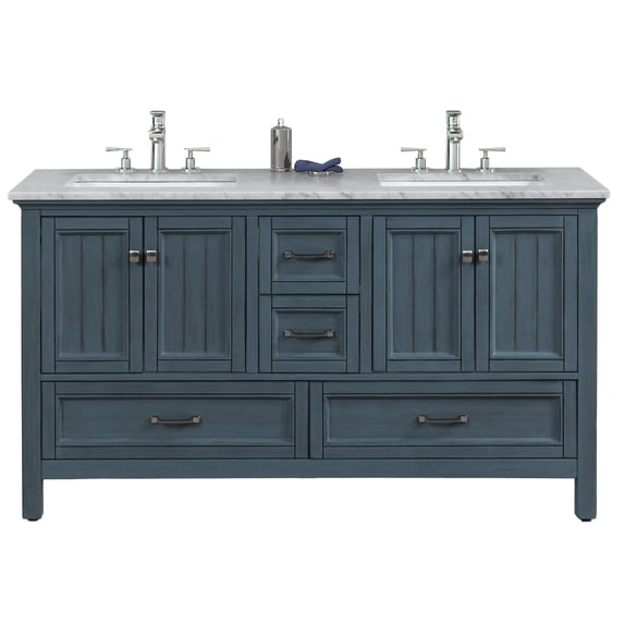 EVIVA Britney 72 Inch Transitional Ash Blue Bathroom Vanity