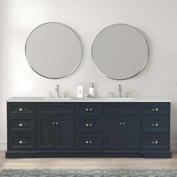 EVIVA Epic 96 Inch Transitional Charcoal Gray Vanity w/ Brushed Nickel Hardware