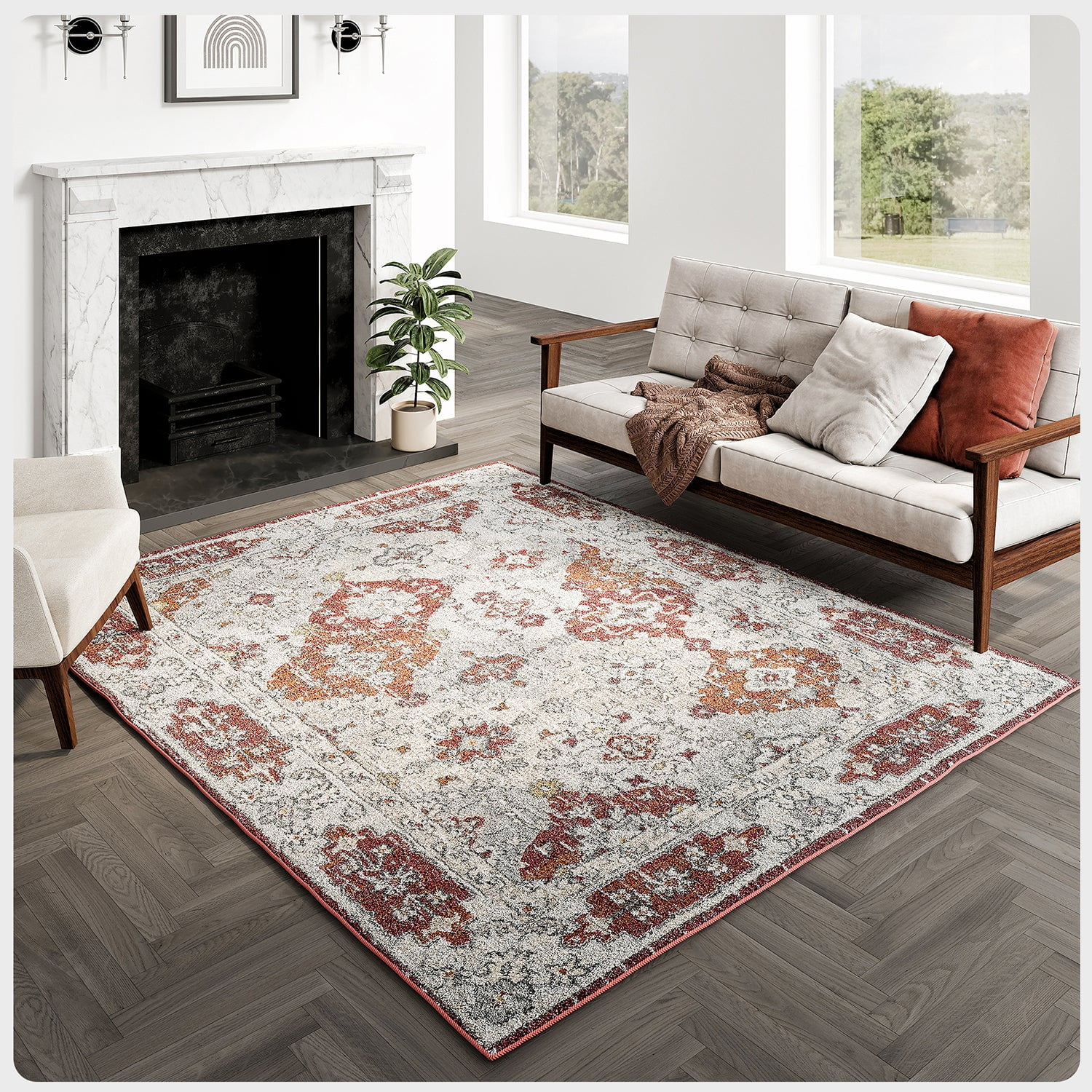 EVIVA Mosaic Round 5X5 Area Rug in Multicolor - Walmart.com